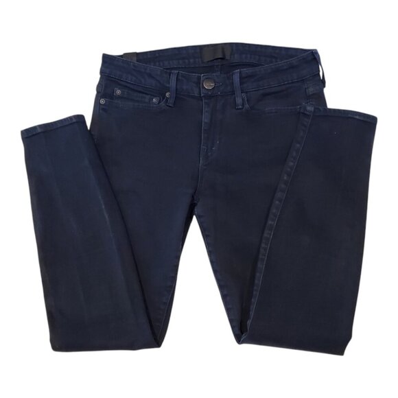 VINCE SZ 29 Ankle Skinny True Navy Wash Printed Stripe 5 Pocket Jeans - Picture 2 of 13